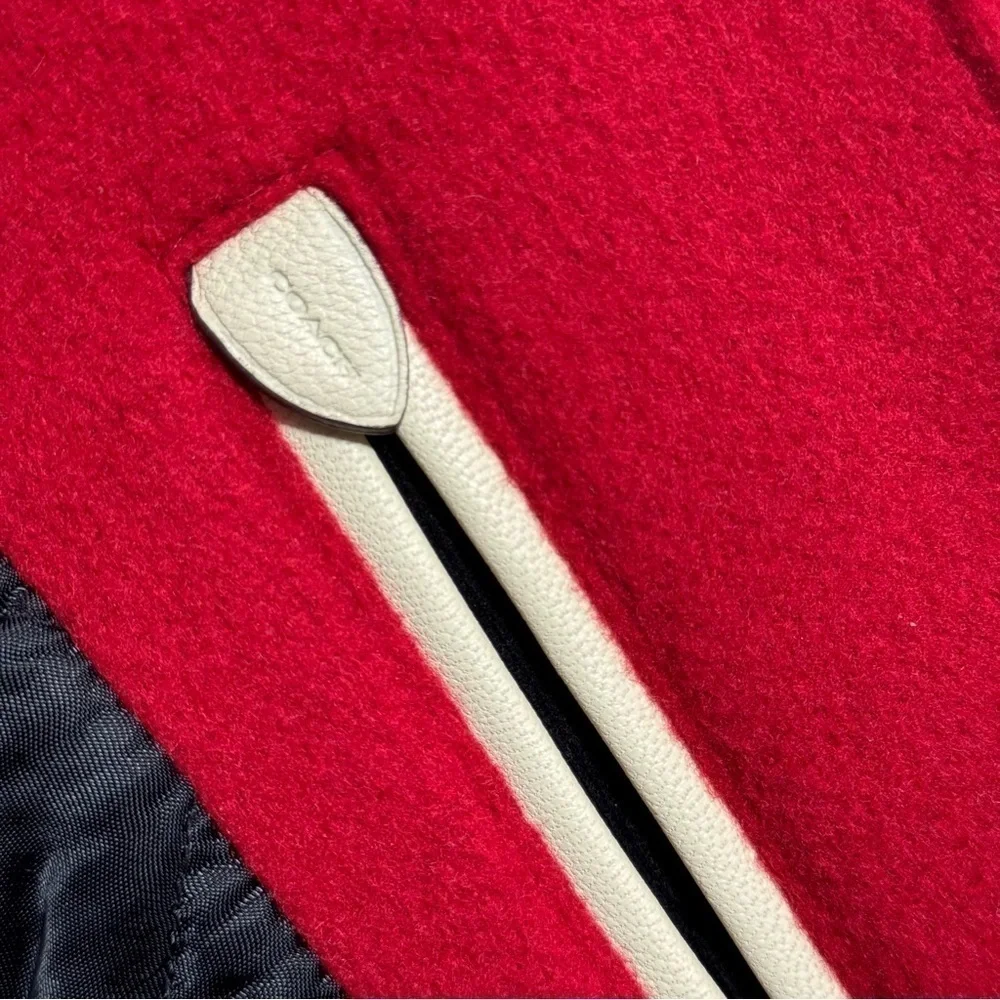 Coach • Varsity Wool & Leather Rocket Ship Patch Bomber Jacket US 6 RARE EUC